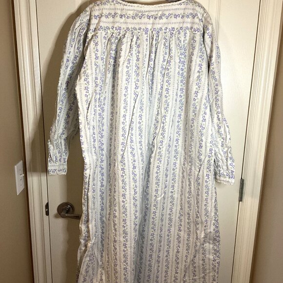 Fairset Women's Vintage Flannel Cotton Floral Long Nightie Nightgown Size L - Picture 6 of 9